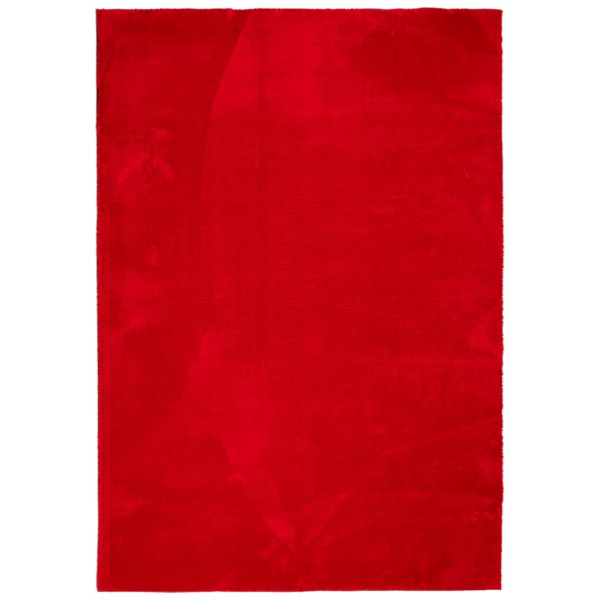 Tapete pelo curto macio e lavável HUARTE 160x230 cm vermelho M 2