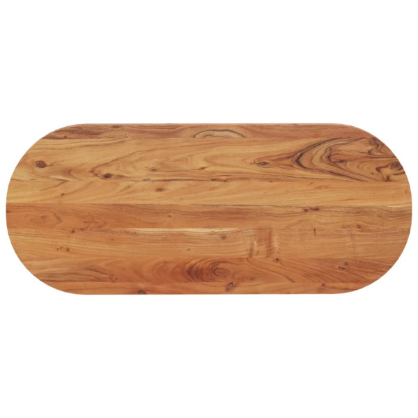 Tablero de mesa ovalado madera maciza de acacia 120x50x3.8 cm D