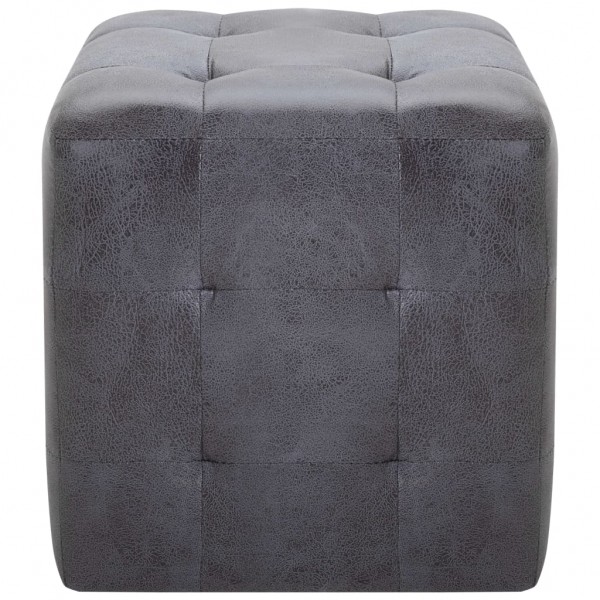 Mesitas de noche 2 uds piel de ante artificial gris 30x30x30cm M 3