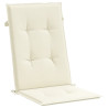Cojín silla de jardín respaldo alto 2 uds tela crema 120x50x3cm 4