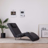 Chaise longue de massagem c/ almofada couro artificial preto 1