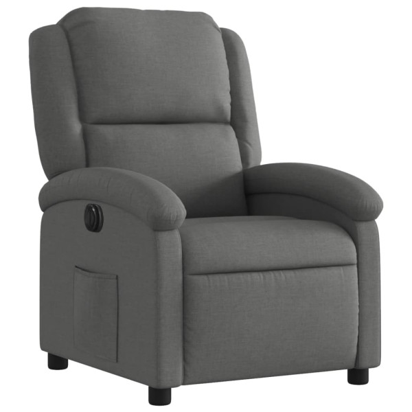 Sillón reclinable eléctrico de tela gris oscuro M 3