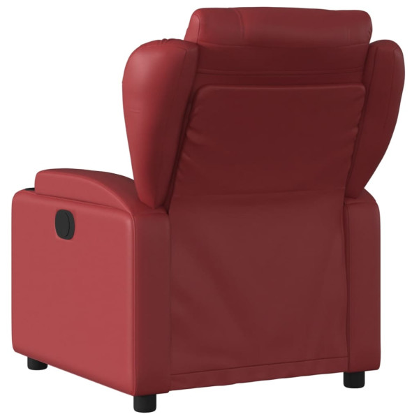 Poltrona massagens reclin. elétrica couro artif. vermelho-tinto M 4