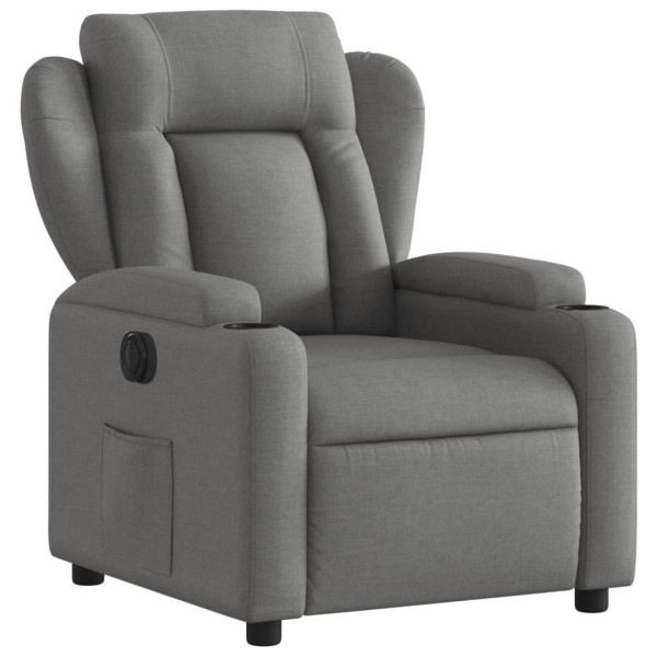 Sillón reclinable eléctrico de tela gris oscuro M 3