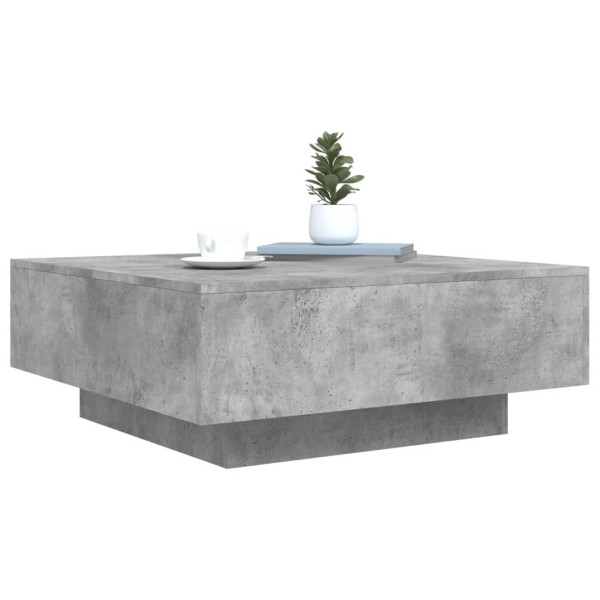 Mesa de centro madera de ingeniería gris hormigón 80x80x31 cm M 4