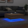 Mesa de centro con luces LED roble Sonoma 80x80x31 cm 4