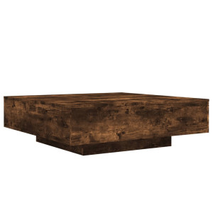 Mesa de centro madera de ingeniería roble ahumado 100x100x31 cm H