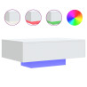 Mesa de centro com luzes LED 85x55x31 cm branco 2