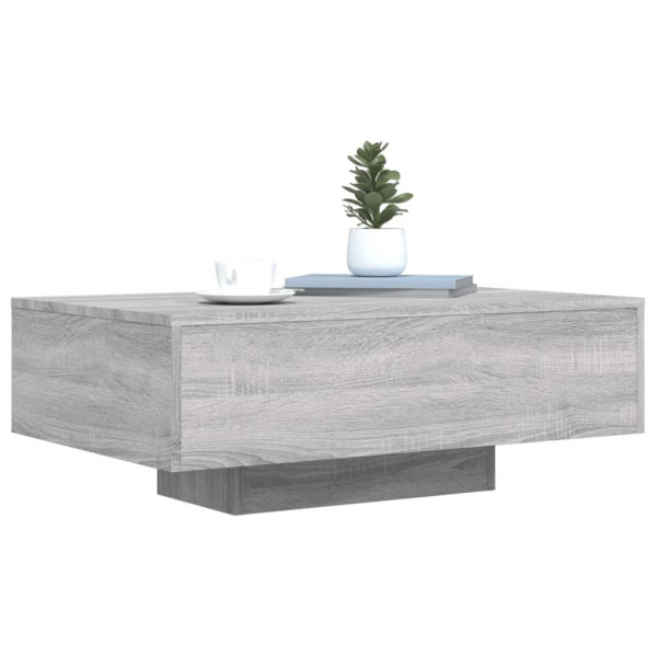 Mesa de centro con luces LED gris Sonoma 85x55x31 cm M 5