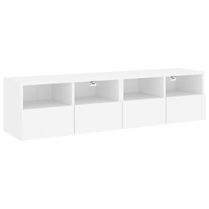 Móveis de parede p/ TV 2pcs 60x30x30cm derivados madeira branco H