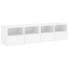 Móveis de parede p/ TV 2pcs 60x30x30cm derivados madeira branco 2