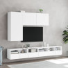 Móveis de parede p/ TV 2pcs 60x30x30cm derivados madeira branco 4