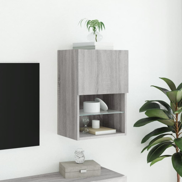 Mueble para TV con luces LED gris Sonoma 40.5x30x60 cm M 4
