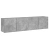 Muebles para TV de pared 2 unidades gris hormigón 80x30x41 cm 2