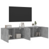 Muebles para TV de pared 2 unidades gris hormigón 80x30x41 cm 5