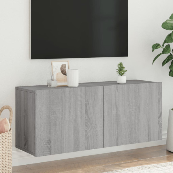 Mueble para TV de pared gris Sonoma 100x30x41 cm D