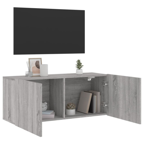 Mueble para TV de pared gris Sonoma 100x30x41 cm M 4