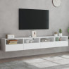 Móvel parede p/ TV 2 pcs 100x30x30 cm derivados madeira branco 1
