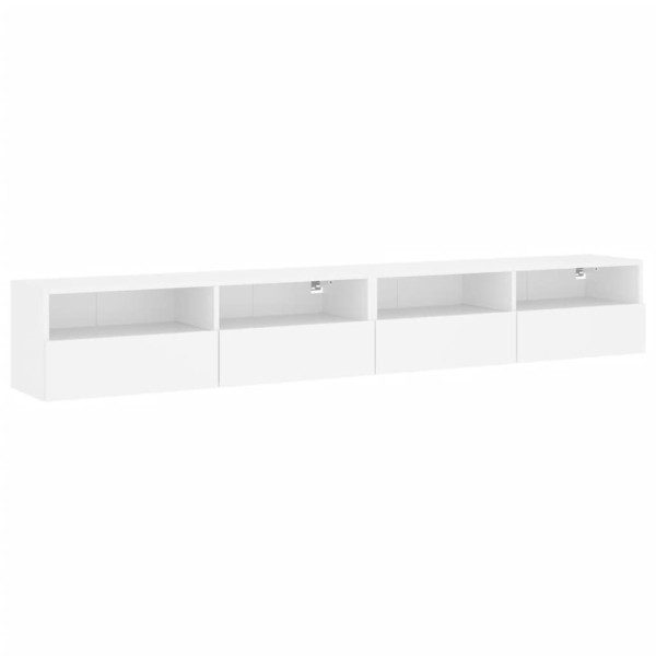 Móvel parede p/ TV 2 pcs 100x30x30 cm derivados madeira branco M 2