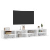 Muebles de pared TV 2 uds madera ingeniería blanco 100x30x30 cm 5