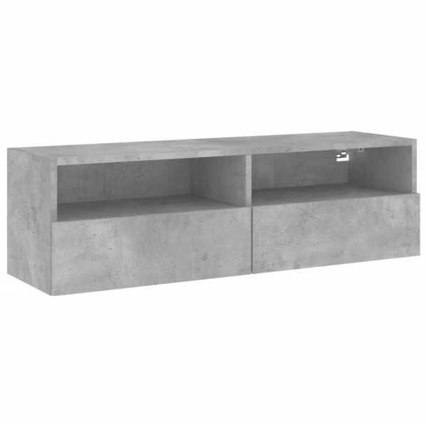 Mueble de pared TV madera ingeniería gris hormigón 100x30x30 cm M 2