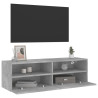 Mueble de pared TV madera ingeniería gris hormigón 100x30x30 cm 5