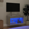 Mueble para TV con luces LED gris Sonoma 60x30x30 cm 3