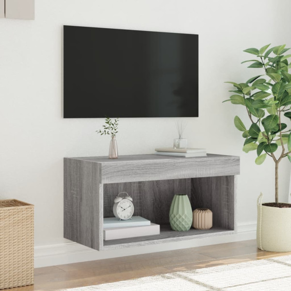 Mueble para TV con luces LED gris Sonoma 60x30x30 cm M 5