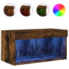 Mueble para TV con luces LED roble ahumado 60x30x30 cm 2