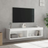 Muebles para TV con luces LED 2 uds blanco 60x30x30 cm 5