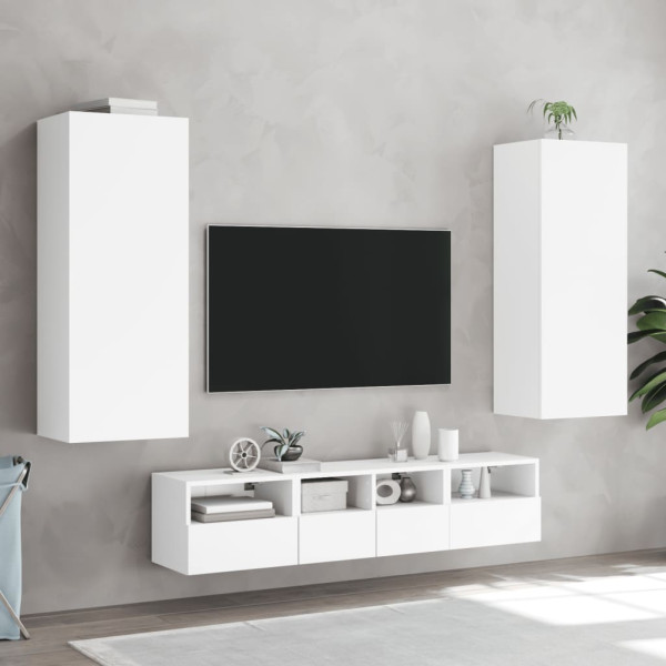 Móvel de parede p/ TV 40.5x30x102cm derivados de madeira branco M 4