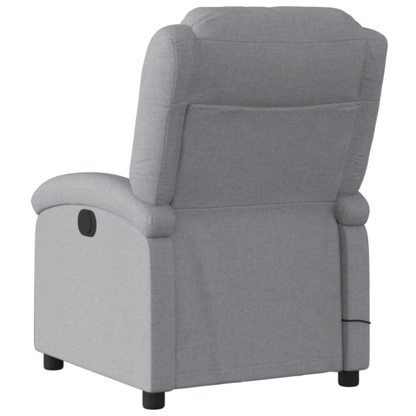 Sillón reclinable de masaje eléctrico tela gris claro M 4