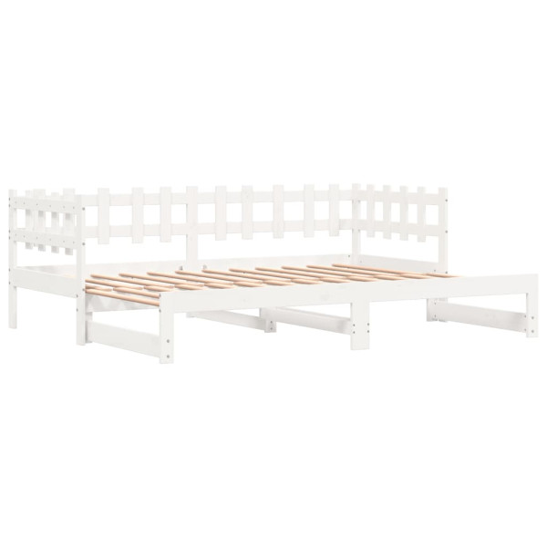 Sofá cama extraíble madera maciza de pino blanco 2x(90x200) cm M 2