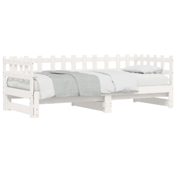 Sofá-cama de puxar 2x(90x200) cm pinho maciço branco M 4