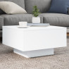 Mesa de centro com luzes LED 55x55x31 cm branco 1