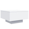 Mesa de centro com luzes LED 55x55x31 cm branco 3