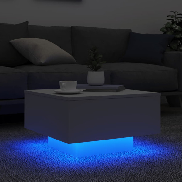Mesa de centro con luces LED blanco 55x55x31 cm M 4