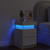 Mesa de cabeceira com luzes LED 35x39x55 cm branco 5
