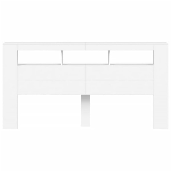 Cabecero con LED madera de ingeniería blanco 200x18.5x103.5 cm M 5