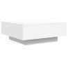Mesa de centro com luzes LED 80x80x31cm branco 3
