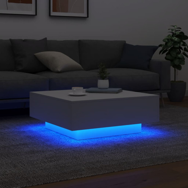 Mesa de centro con luces LED blanco 80x80x31 cm M 4