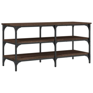 Banco zapatero madera de ingeniería marrón roble 100x38.5x49 cm H