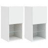 Muebles para TV con luces LED 2 uds blanco 30.5x30x60 cm 2