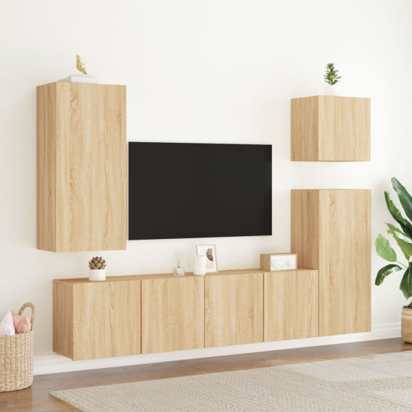 Muebles para TV de pared 2 unidades roble Sonoma 80x30x41 cm M 3