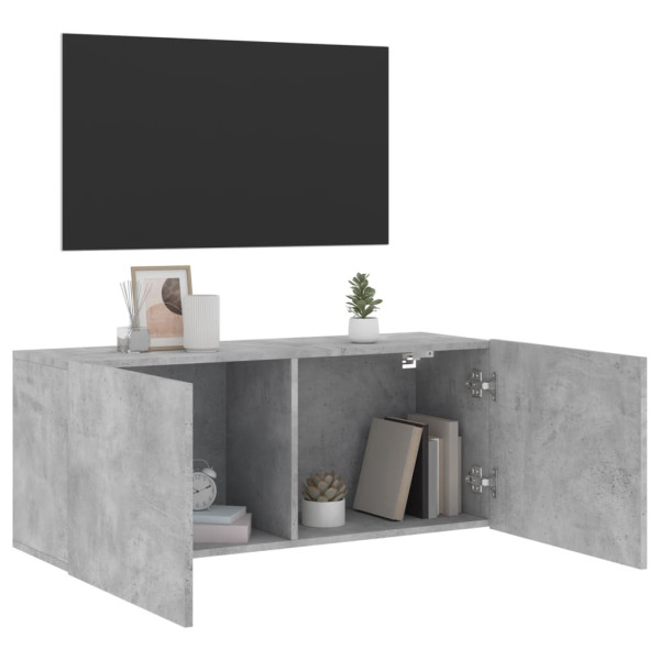Mueble para TV de pared gris hormigón 100x30x41 cm M 4