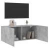 Mueble para TV de pared gris hormigón 100x30x41 cm 4