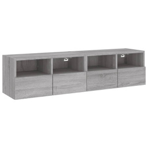 Muebles de pared para TV 2 uds madera gris Sonoma 60x30x30 cm H