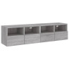 Muebles de pared para TV 2 uds madera gris Sonoma 60x30x30 cm 2