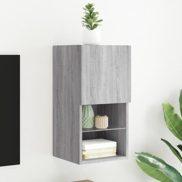 Mueble para TV con luces LED gris Sonoma 30.5x30x60 cm D