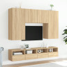 Mueble de pared TV madera ingeniería roble Sonoma 100x30x30 cm 4